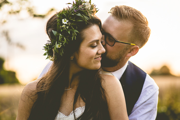 Flower Crown Bride Bridal Foliage Greenery Rustic Bohemian DIY Barn Wedding http://lovethatsmilephotography.com/