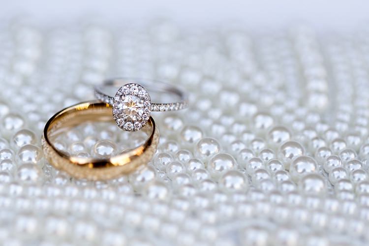 Wedding Engagement Rings Oval Diamond Gold Pearl Background Romantic Mountain Wedding Colorado http://irvingphotographydenver.com/