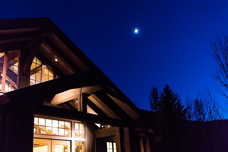 Reception Venue Rustic Wooden Hall Moonlight Romantic Mountain Wedding Colorado http://irvingphotographydenver.com/
