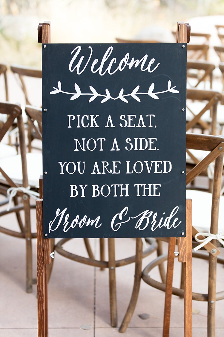 Ceremony Welcome Sign Wooden Frame Blackboard White Calligraphy Romantic Mountain Wedding Colorado http://irvingphotographydenver.com/