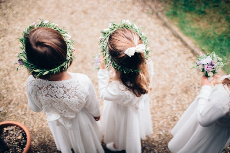 Flower Girls Crowns Hair Pretty Quintessential English Country Garden Wedding http://blondiephotography.co.uk/