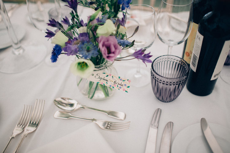 Flowers Vase Place Name Setting Card Pretty Quintessential English Country Garden Wedding http://blondiephotography.co.uk/