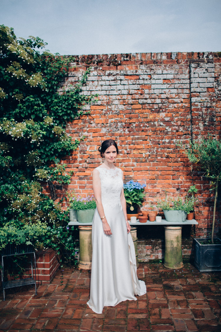 Pronovias Lace Silk Dress Bride Bridal Gown Pretty Quintessential English Country Garden Wedding http://blondiephotography.co.uk/