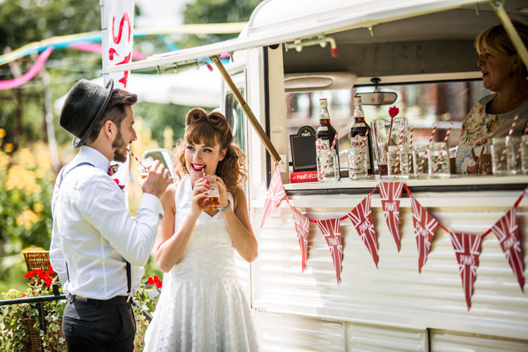 Jar Drinks Colourful Vintage Comic Book Wedding Ideas http://www.hayleypettitphotography.com/