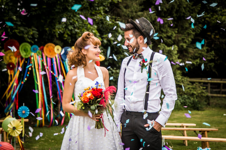 Confetti Throw Colourful Vintage Comic Book Wedding Ideas http://www.hayleypettitphotography.com/