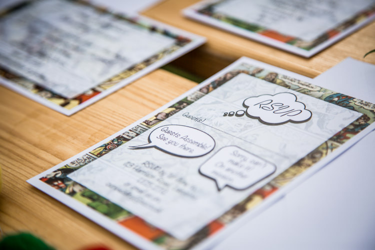 Colourful Vintage Comic Book Wedding Ideas http://www.hayleypettitphotography.com/