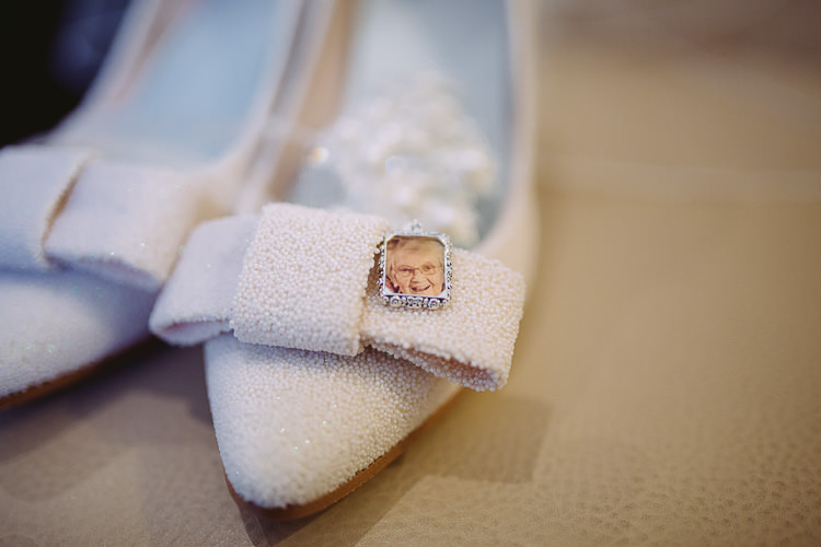 White Bow Shoes Locket Bride Bridal Magical Winter Rustic Wonderland Wedding http://hayleybaxterphotography.com/
