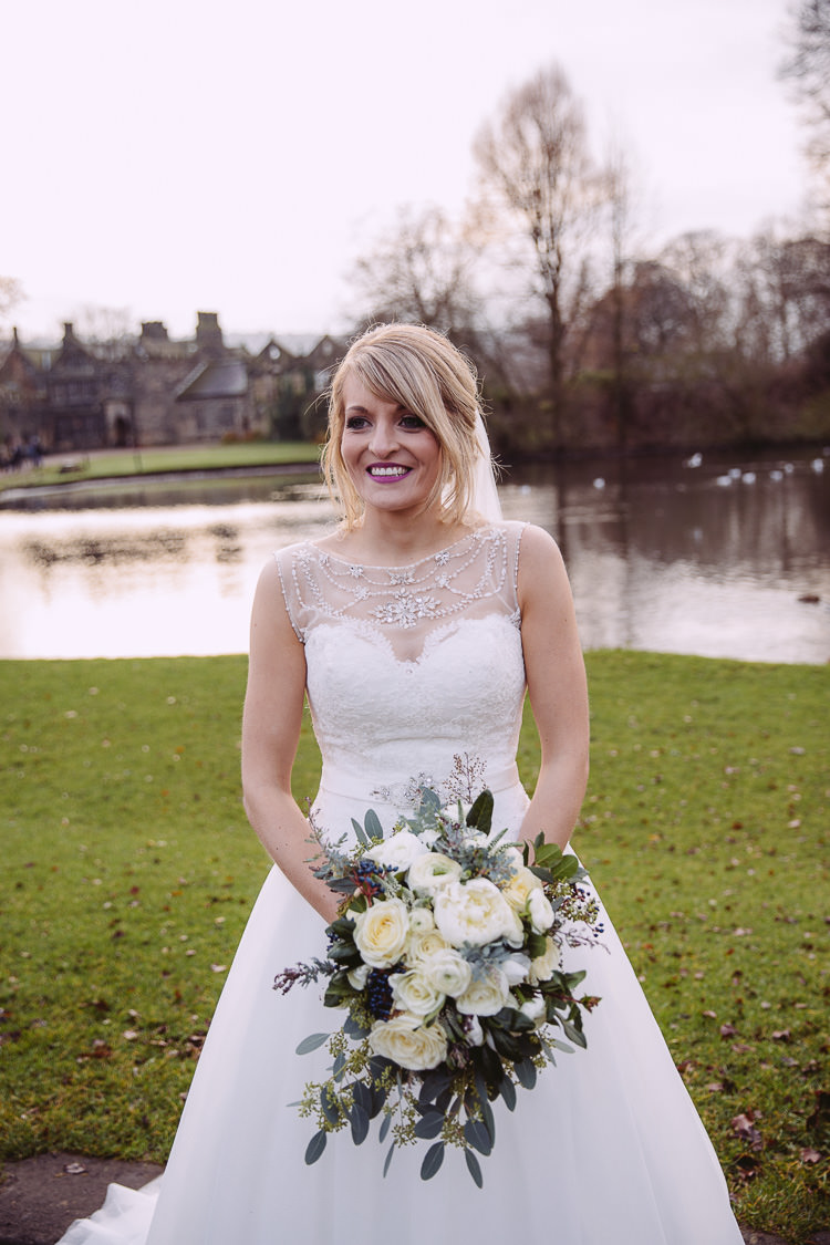 Bride Bridal Dress Gown Flowers Magical Winter Rustic Wonderland Wedding http://hayleybaxterphotography.com/