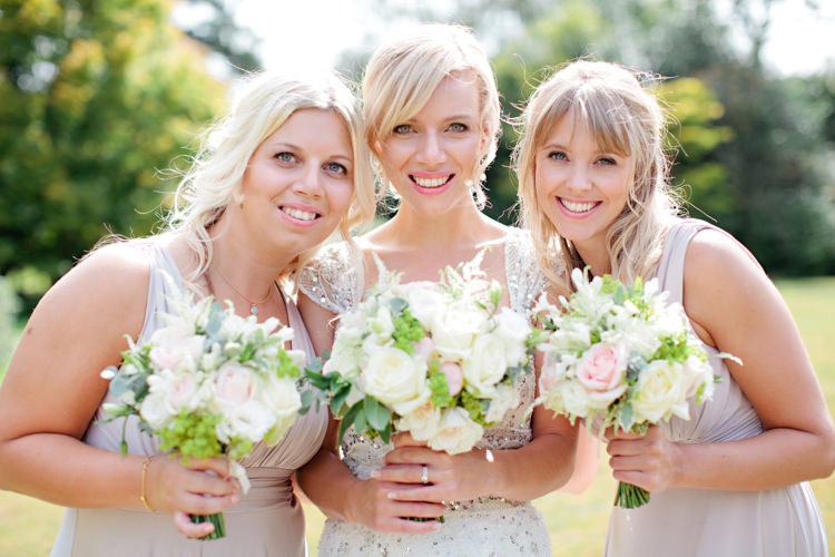 Bridesmaids Flowers Bouquets Rose Pretty Pink Garden Party Wedding http://www.helencawtephotographyblog.com/