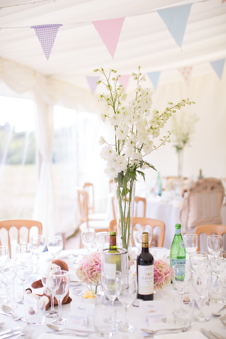 Tall Vase Centrepiece Table Flowers Pretty Pink Garden Party Wedding http://www.helencawtephotographyblog.com/