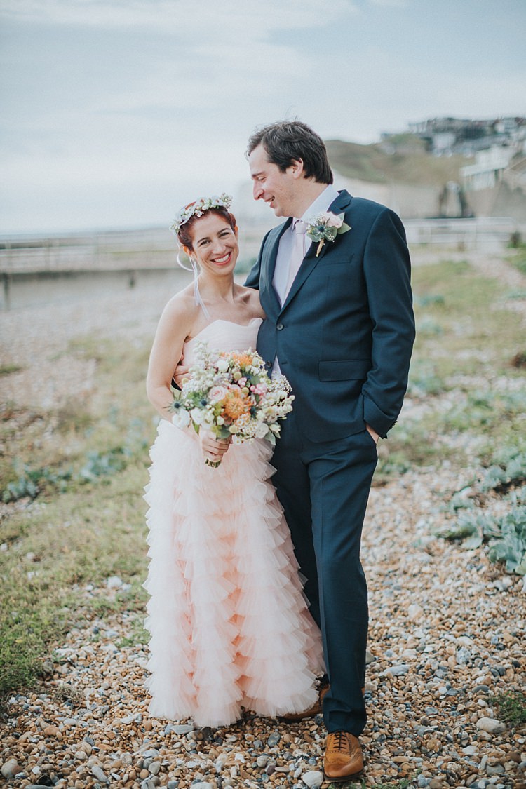 Whimsical Seaside Wedding Pale Pink Dress http://devlinphotos.co.uk/
