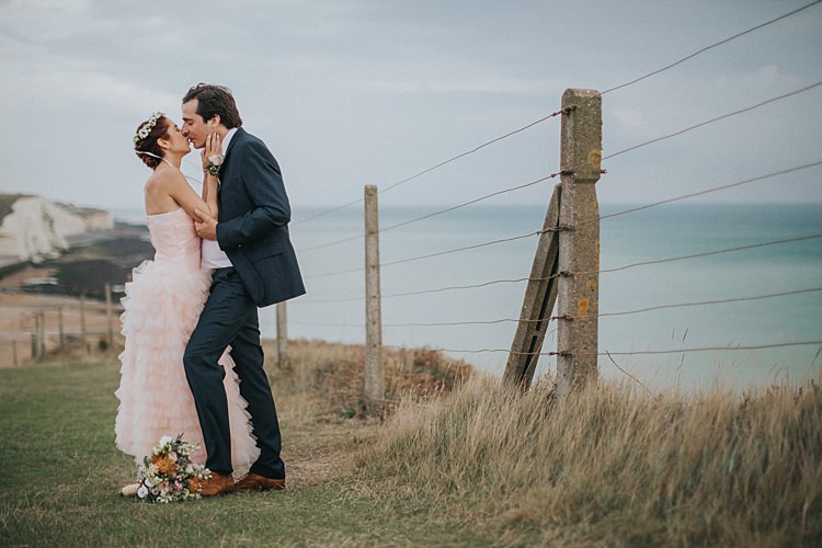 Whimsical Seaside Wedding Pale Pink Dress http://devlinphotos.co.uk/
