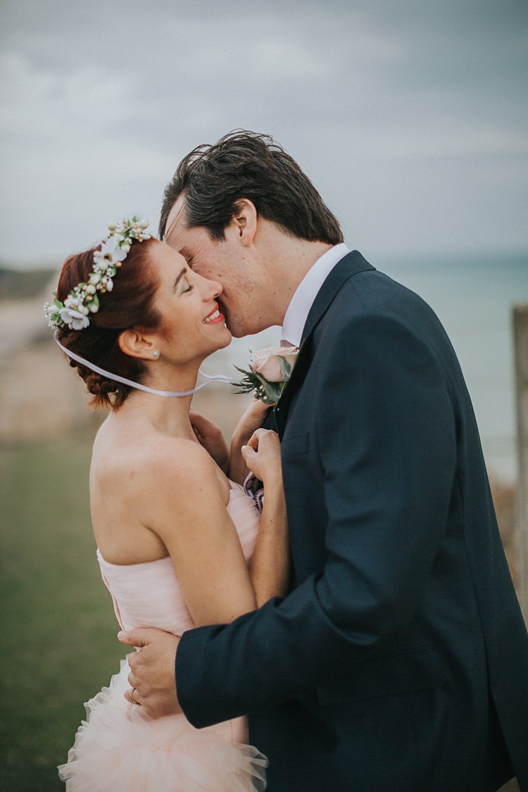 Whimsical Seaside Wedding Pale Pink Dress http://devlinphotos.co.uk/