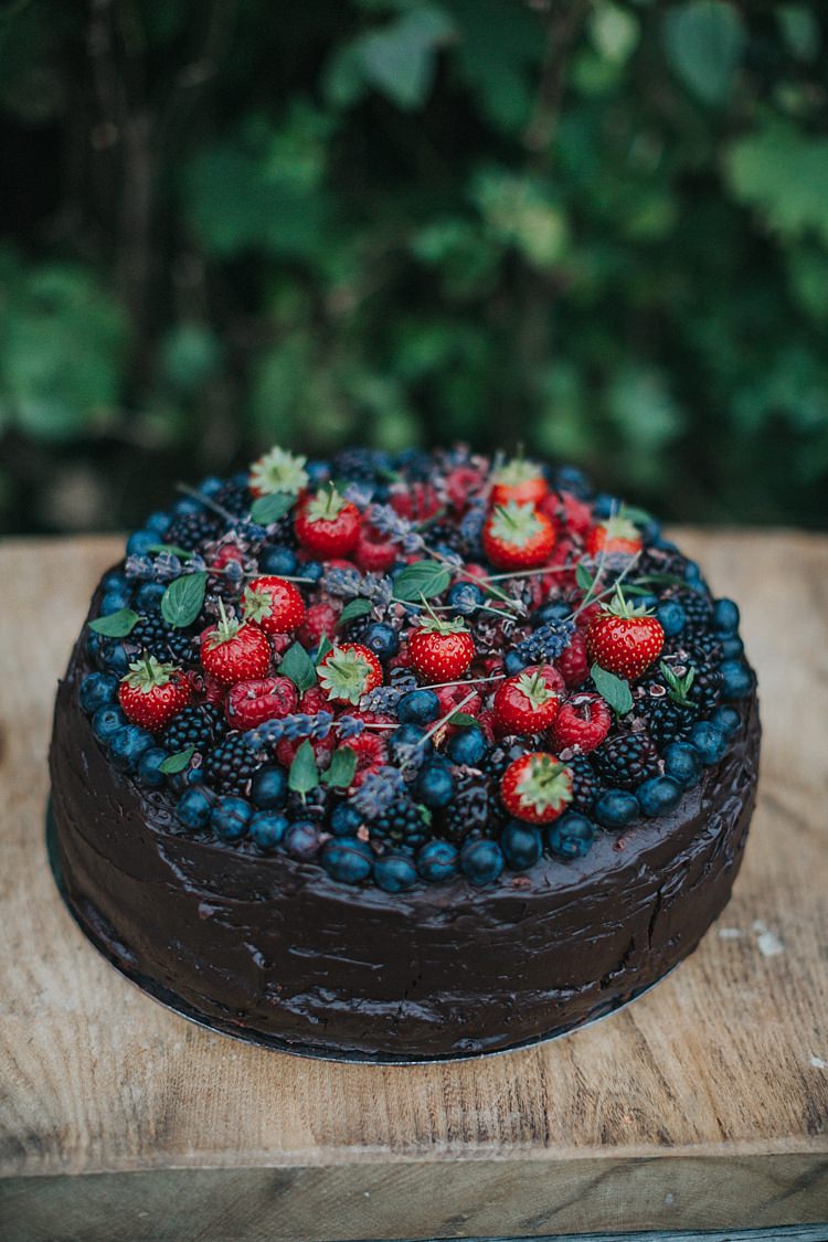 Vegan Chocolate Cake Berries Whimsical Seaside Wedding Pale Pink Dress http://devlinphotos.co.uk/