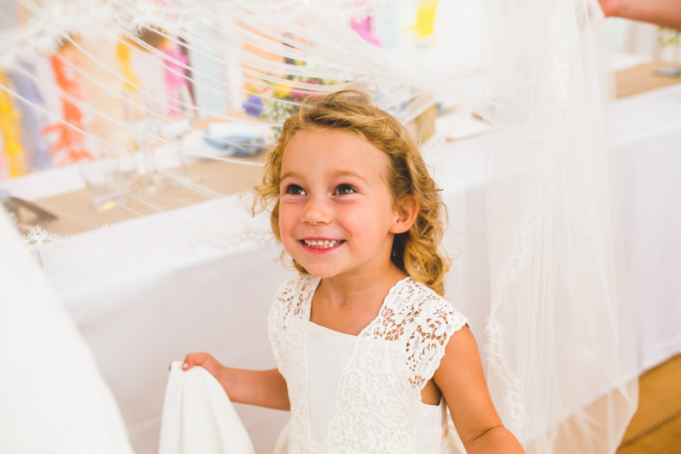 Flower Girl Lace Dress Gown Bright Colourful Fun Marquee Wedding http://www.livvy-hukins.co.uk/