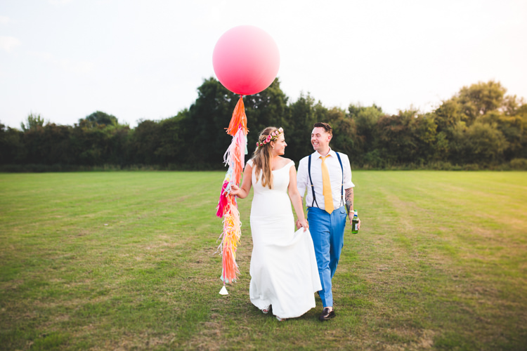 Giant Tassel Ballon Bride Groom Bright Colourful Fun Marquee Wedding http://www.livvy-hukins.co.uk/