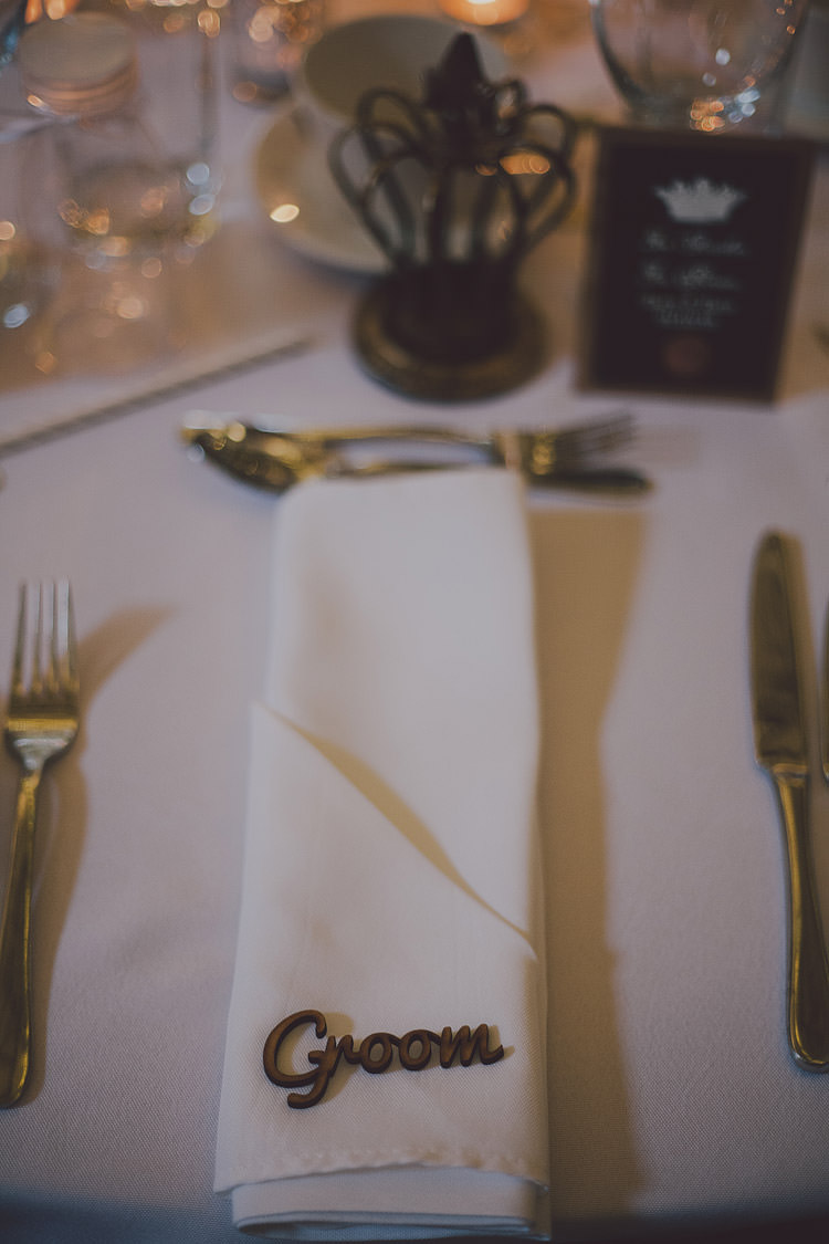 Wooden Laser Place Name Chic Rustic Grey Barn Wedding http://www.kevelkinsphotography.co.uk/ 
