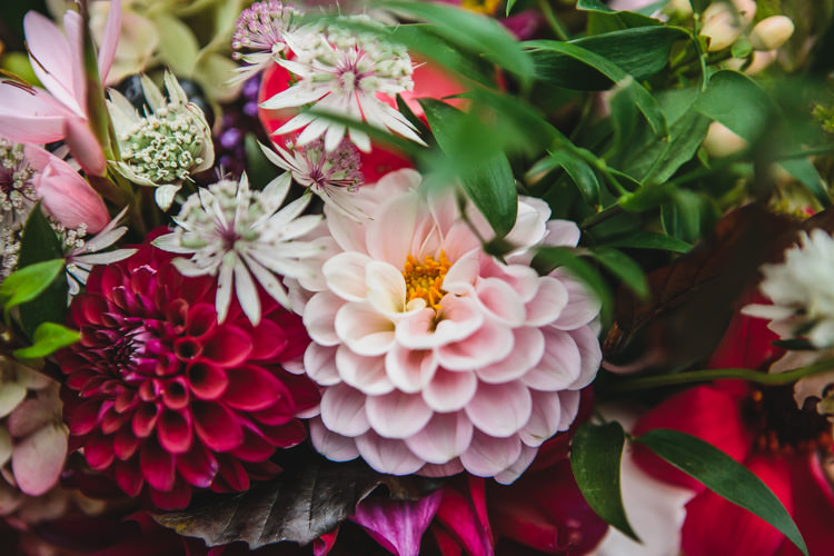 Colourful Bouquet Pink Relaxed Cosy Stylish Autumnal Wedding http://www.tierneyphotography.co.uk/