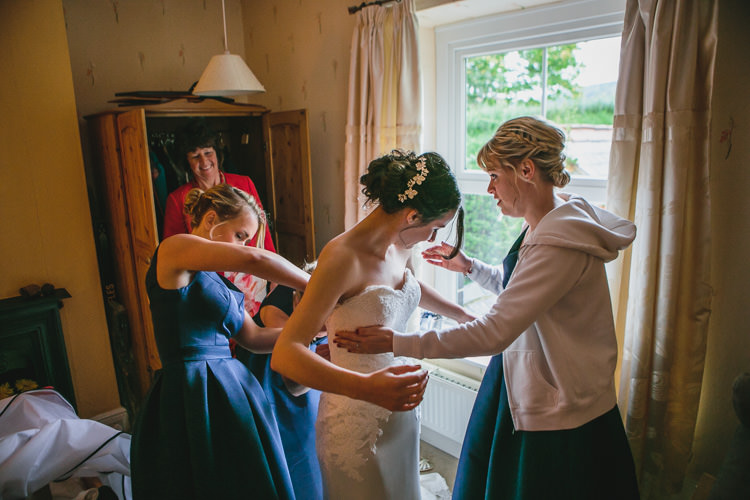 Istanbul Blue by Enzoani Relaxed Cosy Stylish Autumnal Wedding http://www.tierneyphotography.co.uk/