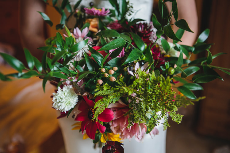 Colourful Bouquet Greenery Relaxed Cosy Stylish Autumnal Wedding http://www.tierneyphotography.co.uk/