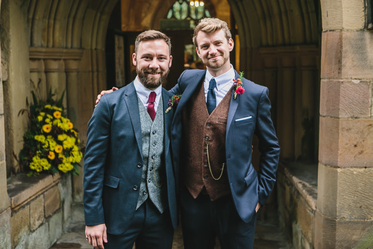 Ted Baker Groom Harris Tweed Waistcoats Relaxed Cosy Stylish Autumnal Wedding http://www.tierneyphotography.co.uk/
