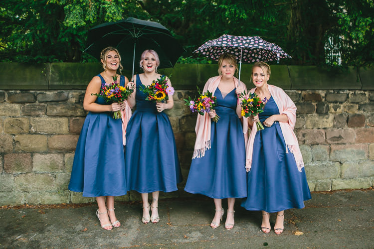 Chi Chi London Bridesmaids ASOS Umbrellas Relaxed Cosy Stylish Autumnal Wedding http://www.tierneyphotography.co.uk/