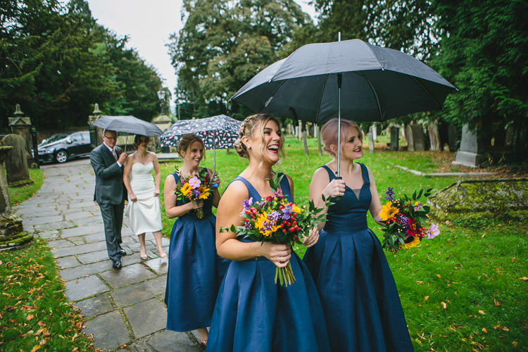 Umbrellas Chi Chi London Bridesmaids ASOS Relaxed Cosy Stylish Autumnal Wedding http://www.tierneyphotography.co.uk/