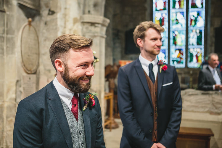 Ted Baker Groom Harris Tweed Waistcoat Relaxed Cosy Stylish Autumnal Wedding http://www.tierneyphotography.co.uk/