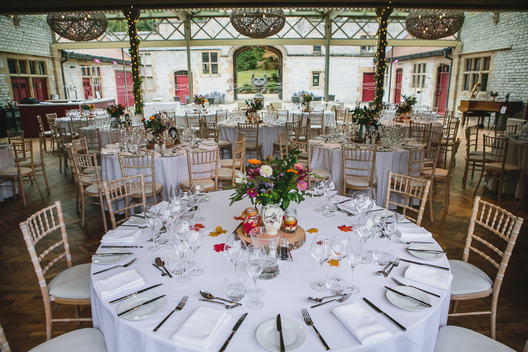 Thornbridge Hall Autumn Table Settings Relaxed Cosy Stylish Autumnal Wedding http://www.tierneyphotography.co.uk/
