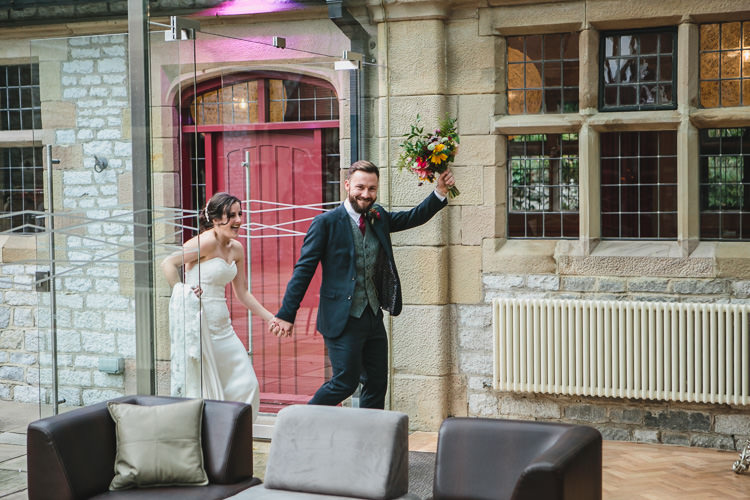 Thornbridge Hall Blue by Enzoani Ted Baker Groom Harris Tweed Waistcoat Relaxed Cosy Stylish Autumnal Wedding http://www.tierneyphotography.co.uk/