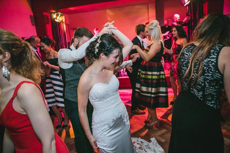 Dancefloor Blue by Enzoani Relaxed Cosy Stylish Autumnal Wedding http://www.tierneyphotography.co.uk/