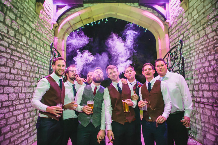 Harris Tweed Waistcoats Thornbridge Hall Relaxed Cosy Stylish Autumnal Wedding http://www.tierneyphotography.co.uk/