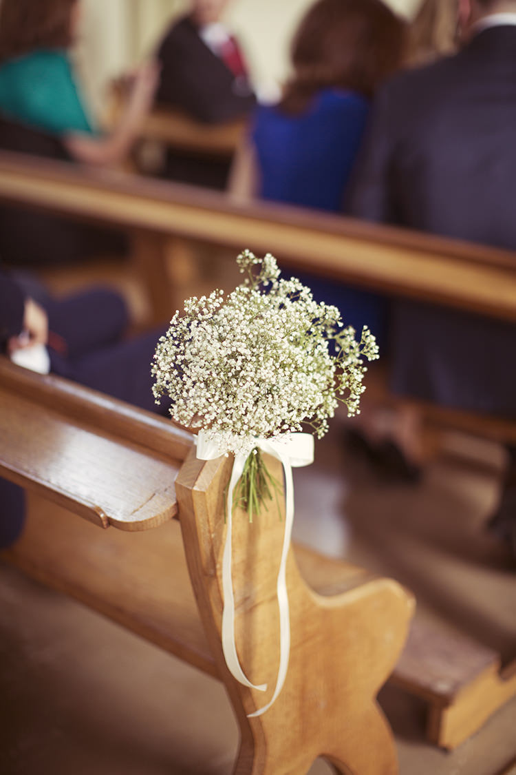 Gyp Gypsophila Pew End Flowers Church Aisle Elegant Romantic Classic Pink Wedding http://www.rebeccaweddingphotography.co.uk/