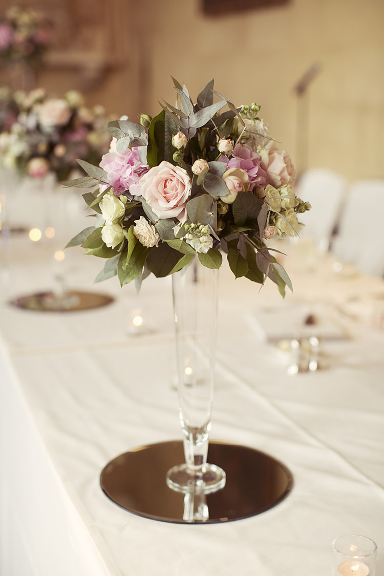 Rose Hydrangea Cream Flowers Centrepiece Decor Elegant Romantic Classic Pink Wedding http://www.rebeccaweddingphotography.co.uk/