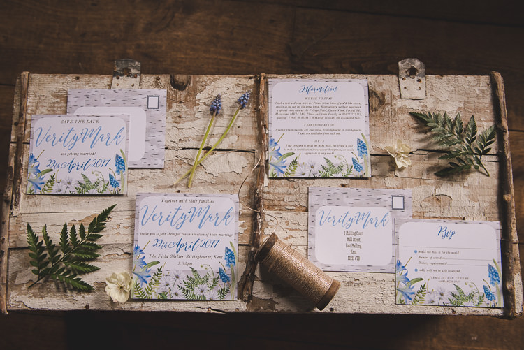 Floral Stationery Invitation Magical Spring Bluebell Woodland Wedding Ideas http://helinebekker.co.uk/