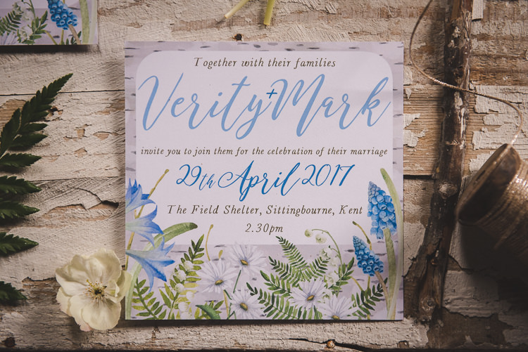 Floral Stationery Invitation Magical Spring Bluebell Woodland Wedding Ideas http://helinebekker.co.uk/
