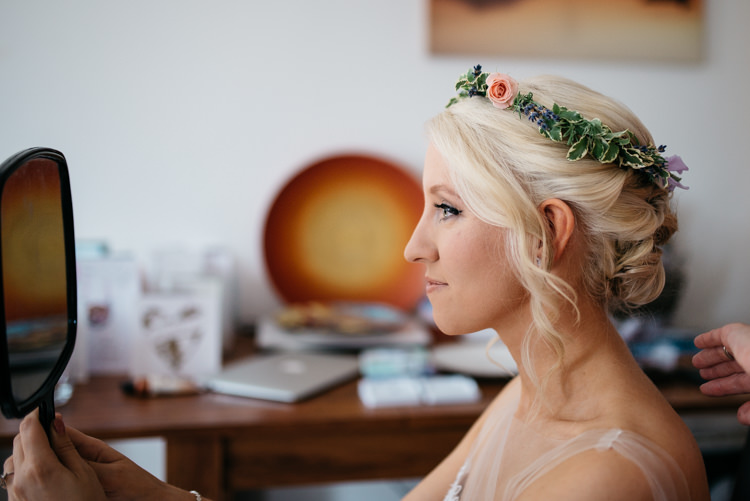 Flower Crown Hair Style Bride Bridal Rustic Woodland Modern Wedding http://www.jennymacare.com/