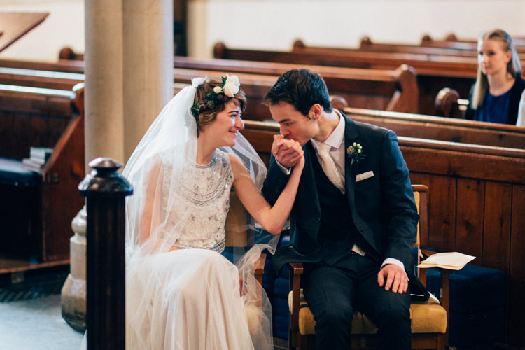 Needle & Thread DKNY Suit St Mary Oatlands Heartwarming Festive Winter Wedding http://www.nikkivandermolen.com/ 