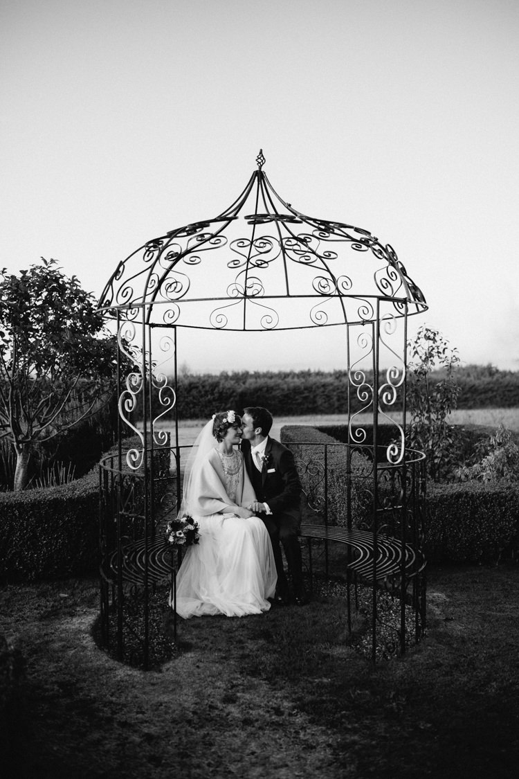 Cain Manor Pergola Heartwarming Festive Winter Wedding http://www.nikkivandermolen.com/