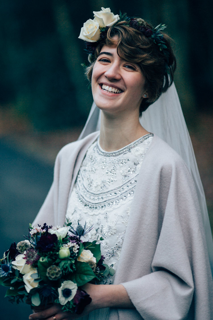 Needle & Thread Separates Flower Crown Bridal Veil Heartwarming Festive Winter Wedding http://www.nikkivandermolen.com/
