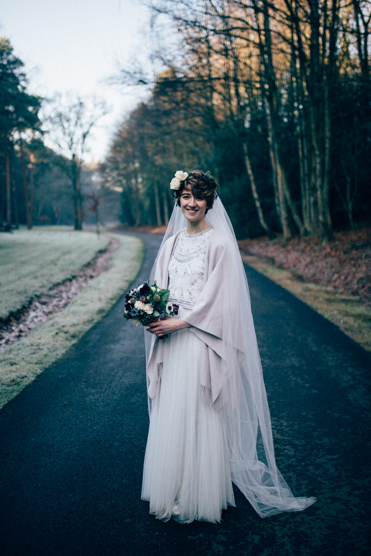 Needle & Thread Separates Flower Crown Bridal Veil Heartwarming Festive Winter Wedding http://www.nikkivandermolen.com/ 