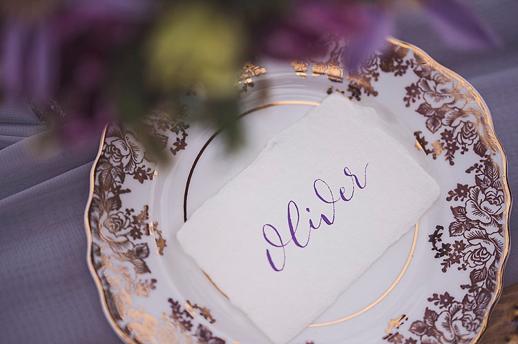 Calligraphy Place Name Violet Spring Luxe Wedding Ideas http://www.katieingram.co.uk/