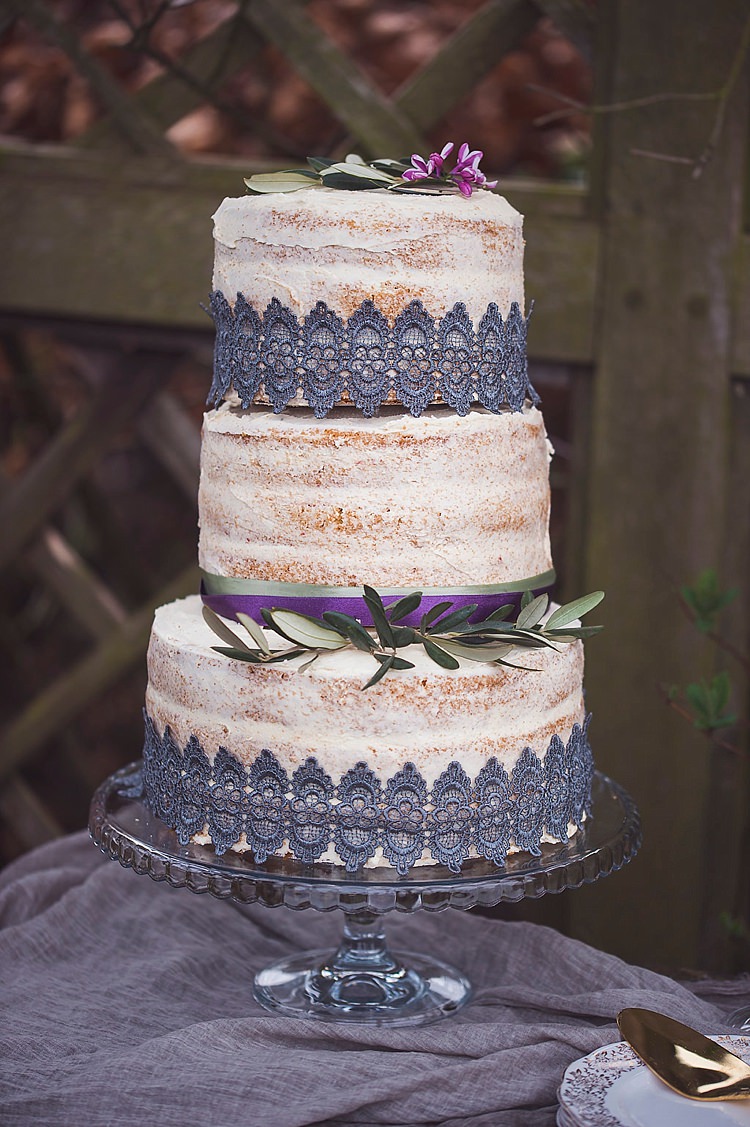 Buttercream Cake Rustic Violet Spring Luxe Wedding Ideas http://www.katieingram.co.uk/