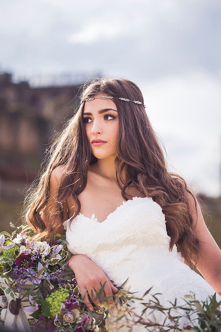 Bride Bridal Hair Long Style Violet Spring Luxe Wedding Ideas http://www.katieingram.co.uk/