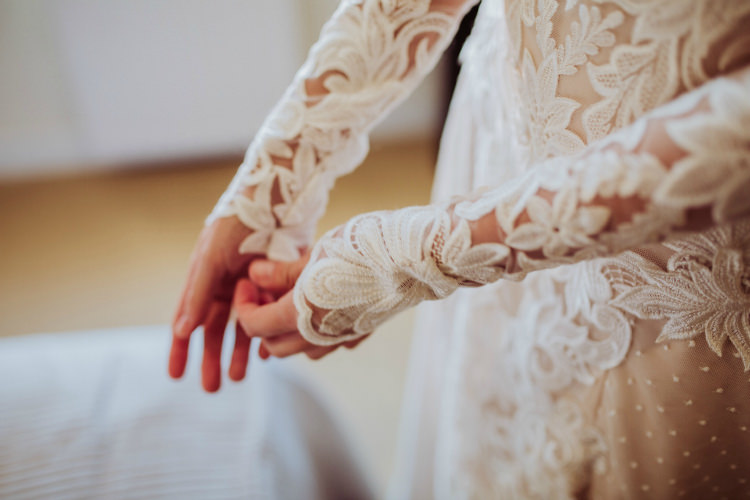 Bride Lace Backless Bridal Gown With Sleeves From Dawn To Eternity Autumnal Wedding Ideas http://www.nataliaibarra.com