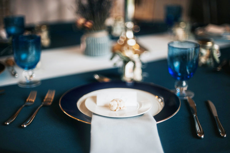 Place Setting Shell Decor Bohemian Mermaid Wedding Ideas https://www.elizaclaire.com/