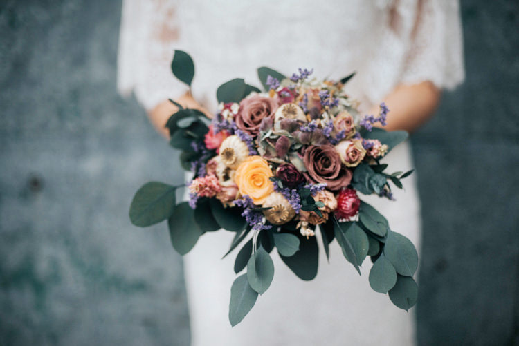 Dried Flower Bouquet Bride Bridal Rose Seed Heads Bohemian Mermaid Wedding Ideas https://www.elizaclaire.com/