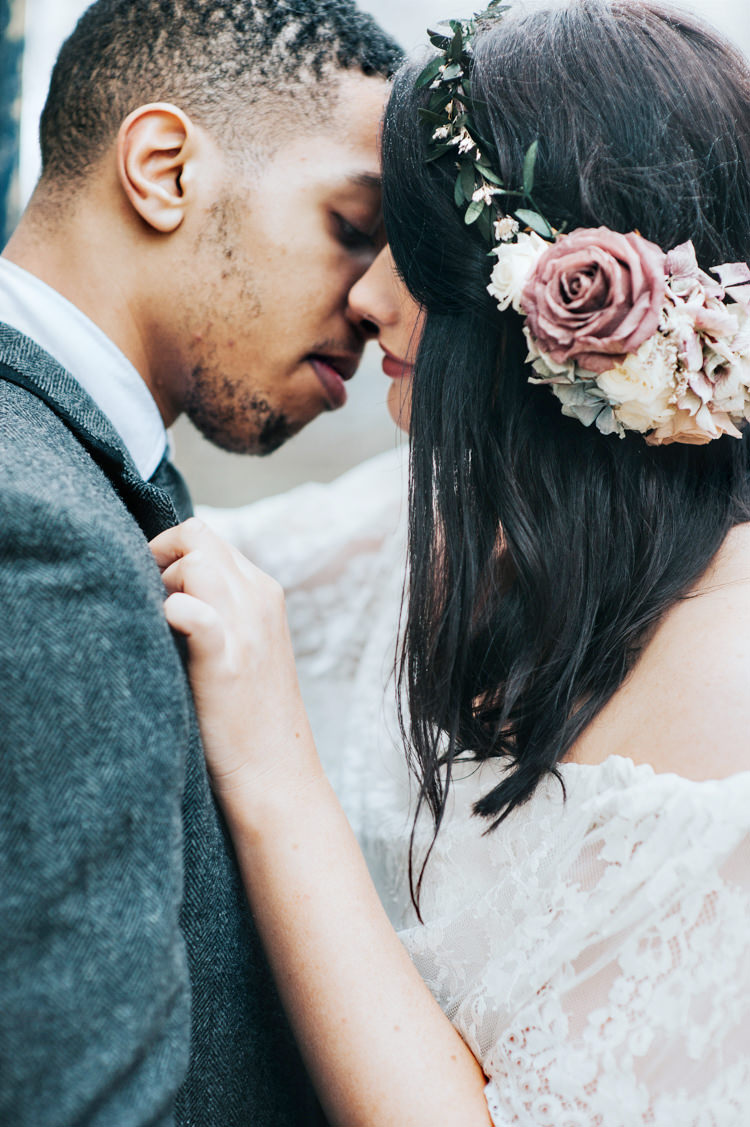 Bride Bridal Headdress Flower Crown Bohemian Mermaid Wedding Ideas https://www.elizaclaire.com/