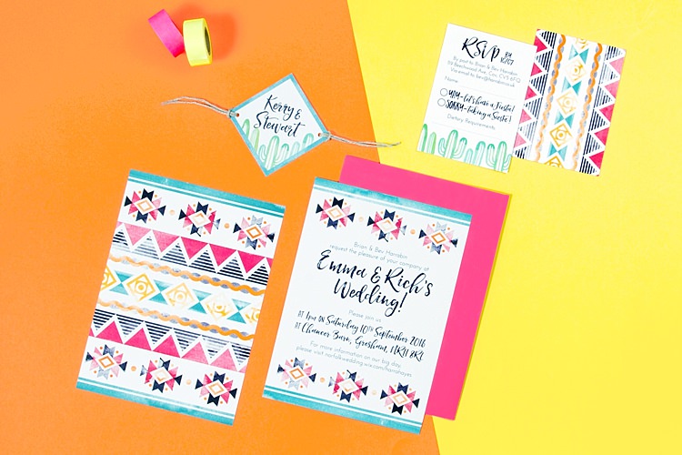 Stationery Invitation Mexican Inspired Colourful Cactus Wedding http://katherineashdown.co.uk/