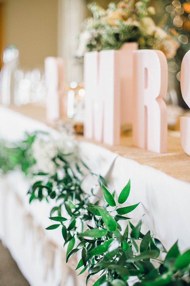 Top Table Foliage Greenery Decor Swag Garland Classic Rustic Home Made Country Wedding http://www.jessicareeve-photography.com/